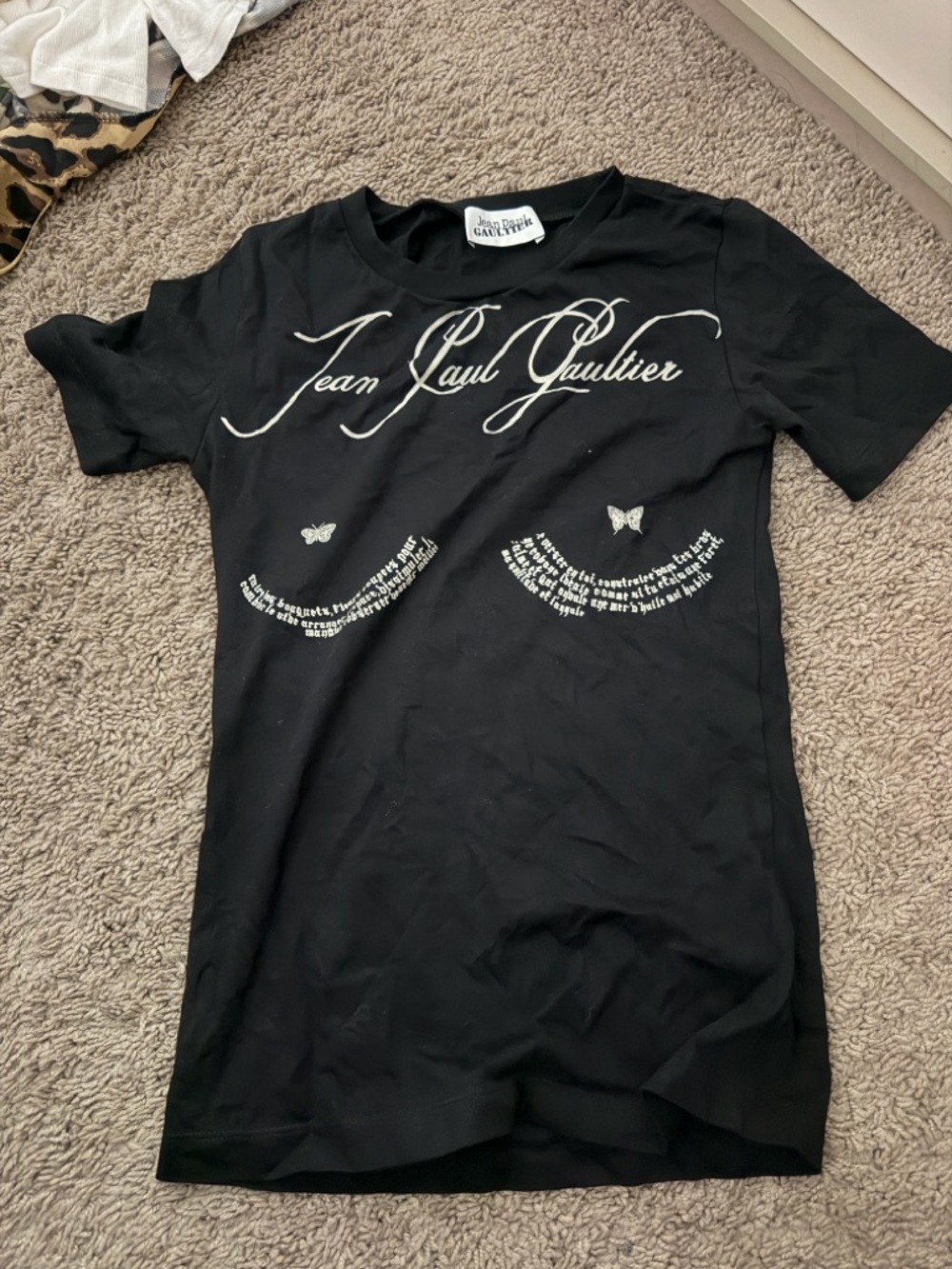 Jean Paul Gaultier Black Tee with White Script